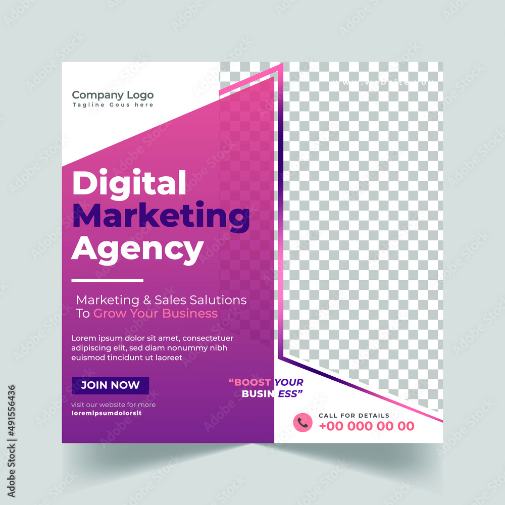 Fototapeta premium Corporate Business,Social Media Post Template, Red Rose Colour