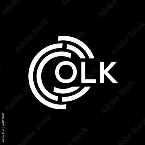 OLK letter logo design on black background. OLK creative initials letter logo concept. OLK letter design. photo