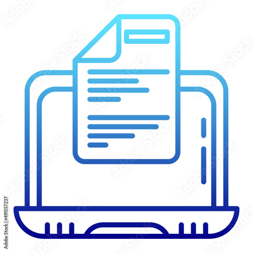 laptop and document