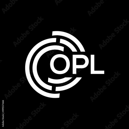 OPL letter logo design on black background. OPL creative initials letter logo concept. OPL letter design. photo