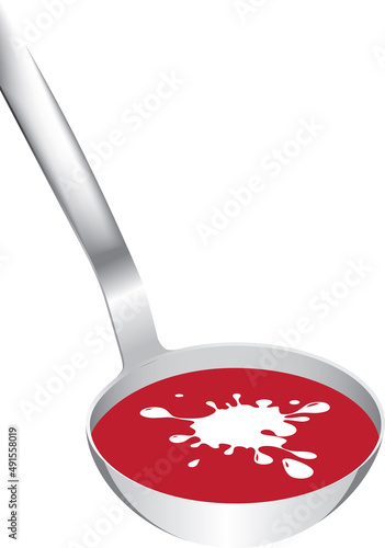 Ladle with borscht