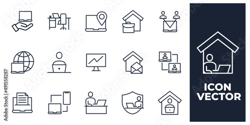 set of Freelance and Work at Home elements symbol template for graphic and web design collection logo vector illustration