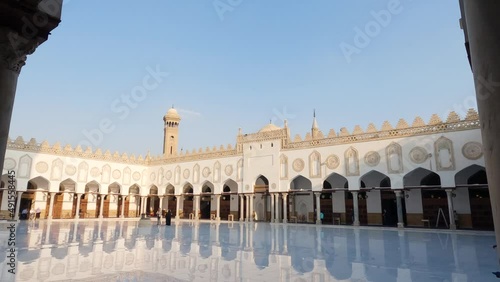 Courtyard of Al-Azhar Mosque, Cairo in Egypt. Handheld photo