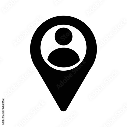 You are here vector icon. Location map pin, pointer icon