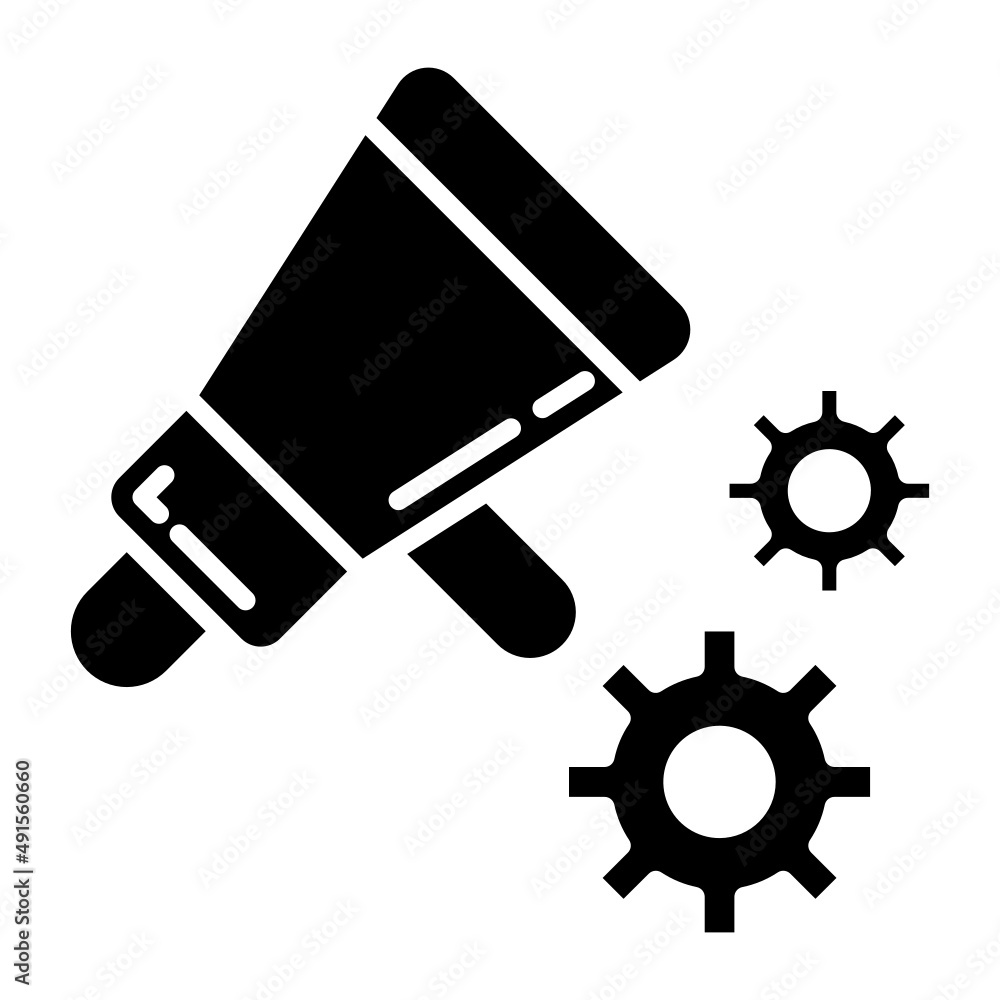 megaphone and gear setting megaphone and gear setting
