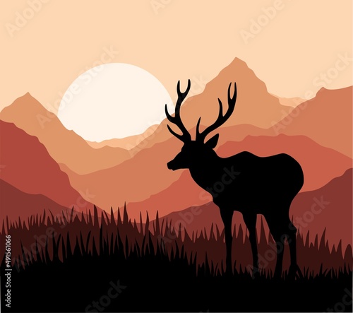 silhouette of deer