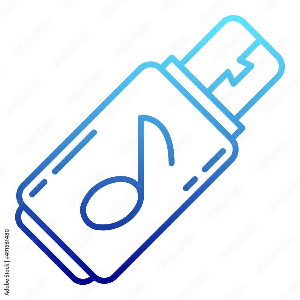 flashdisk and music note flashdisk and music note
