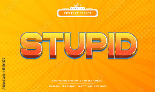 stupid text effect editable 3d