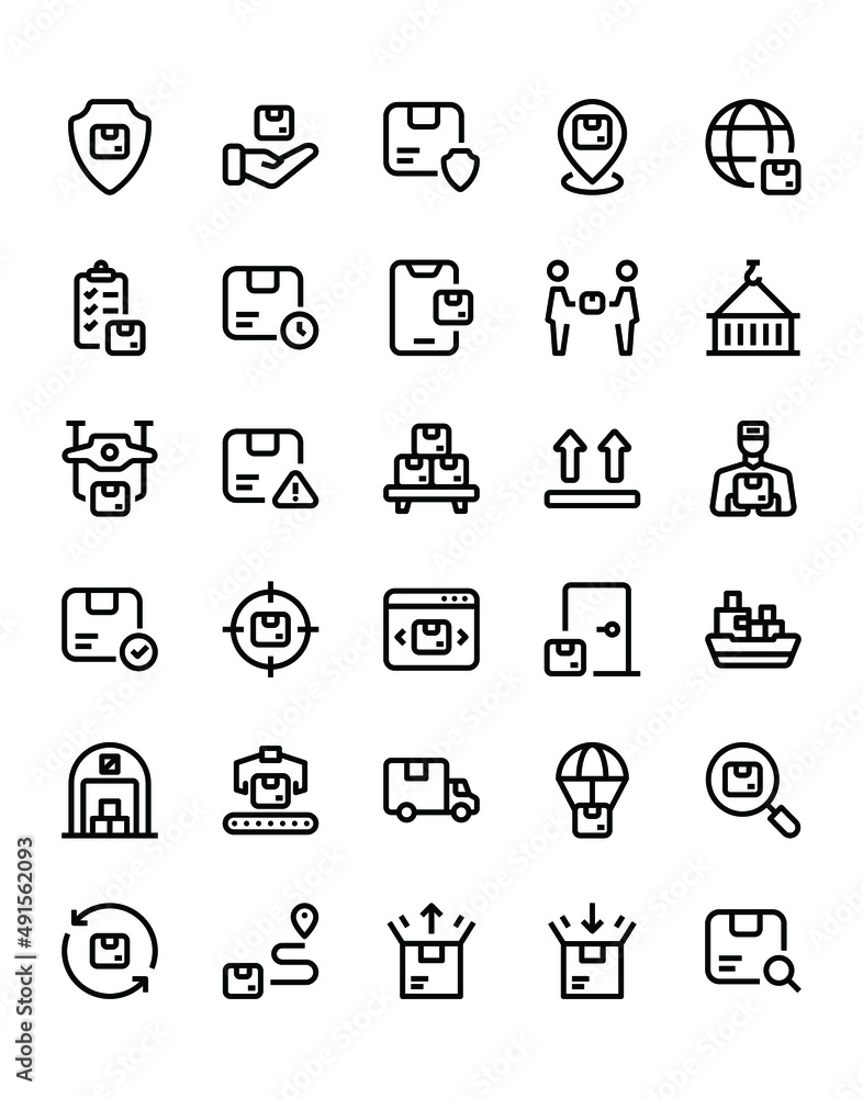 Delivery Icon Set 240 isolated on white background Delivery Icon Set 240 isolated on white background