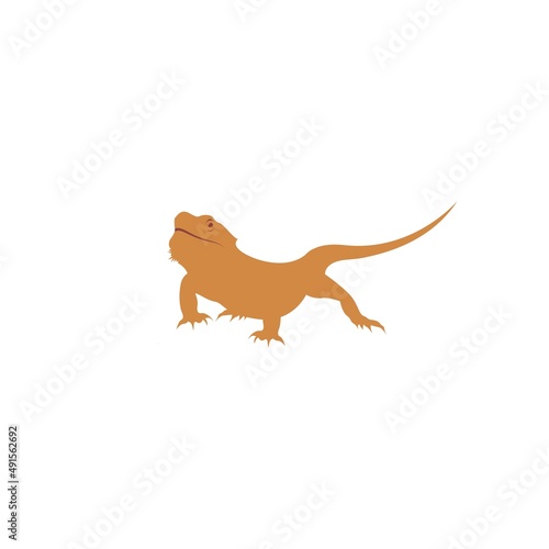 Bearded dragon lizard nature fauna reptile logo vector design template