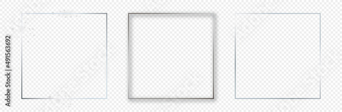 Silver glowing square frame