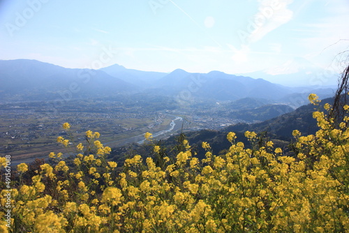 神奈川県松田町の景色、山の上のなんp花都麓の風景。 photo