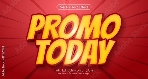 Promo today 3d text editable style effect template