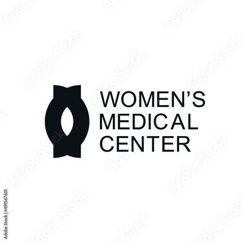 Women's medical fertility center logo icon sign emblem Organization for family planning childbirth assistance in difficult situation Modern design style Fashion print clothes apparel card flyer poster