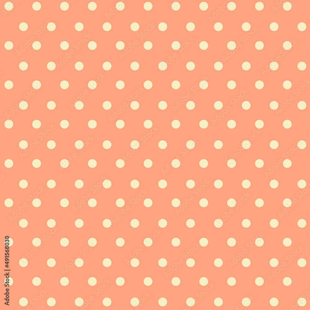 Seamless pink polka dots on pink background.