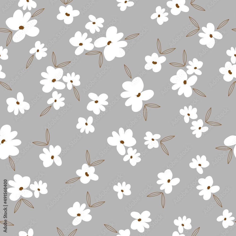 Gray And White Vintage Pattern
