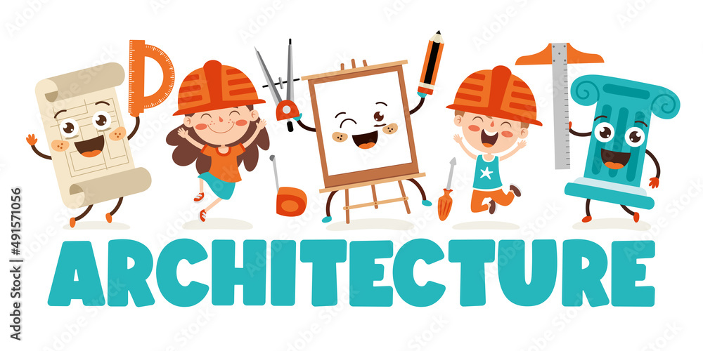 Cartoon Kid With Construction Tools Cartoon Kid With Construction Tools