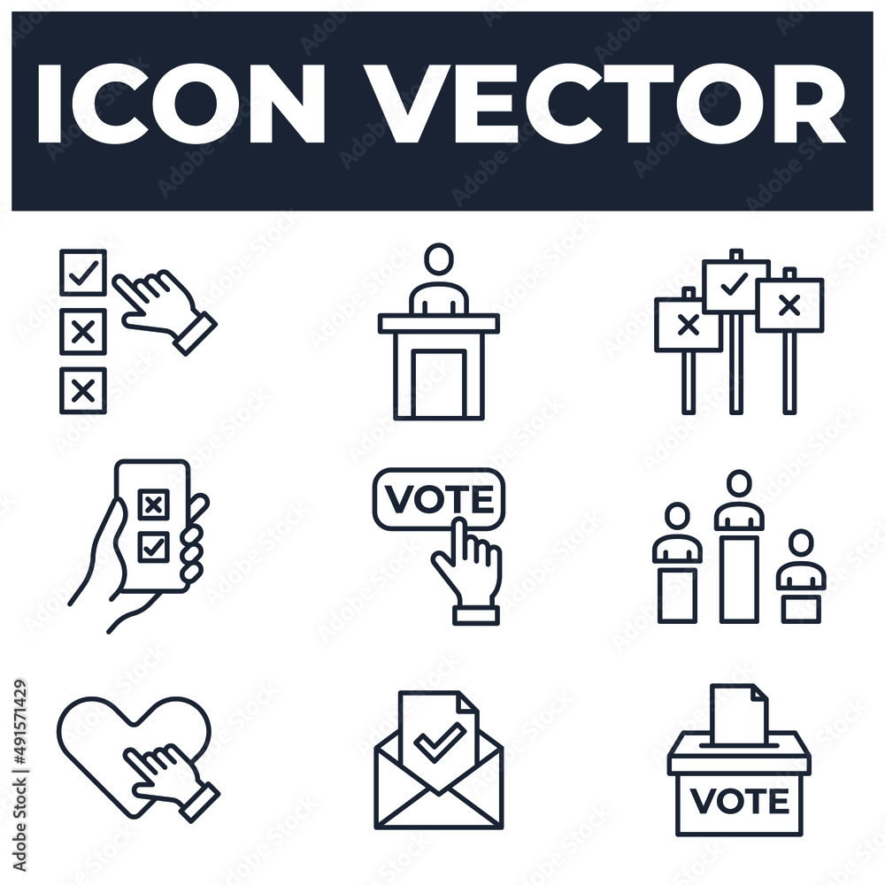 set of Voting and Election elements symbol template for graphic and web design collection logo vector illustration set of Voting and Election elements symbol template for graphic and web design collection logo vector illustration