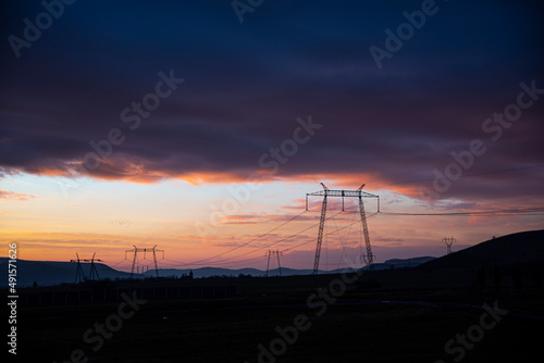 landscape at the sunset