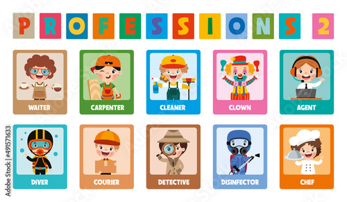 Set Of Various Cartoon Professions