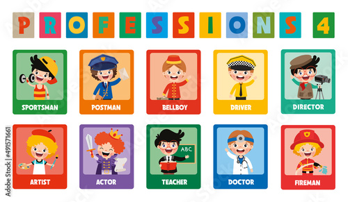 Set Of Various Cartoon Professions