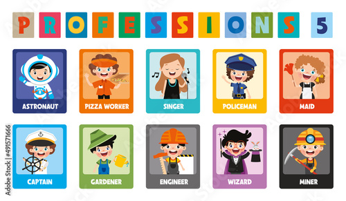 Set Of Various Cartoon Professions