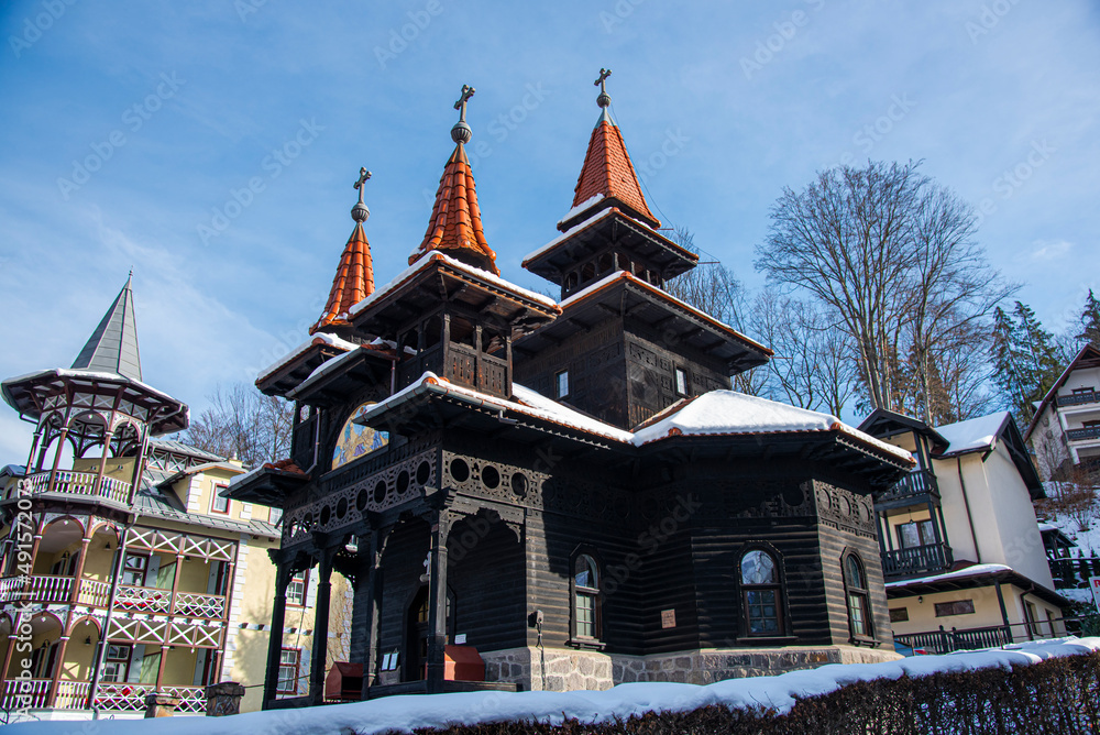 Fototapeta premium Old wood church in Sovata, Romania