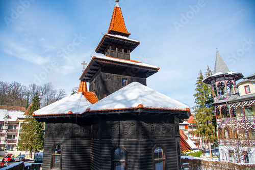 Old wood church in Sovata, Romania photo