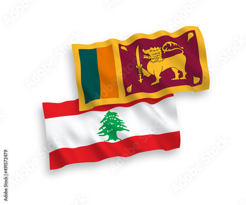 Flags of Sri Lanka and Lebanon on a white background