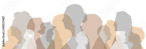 Multicultural group of grandparents. Flat vector illustration.