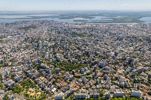 Aerial view of Porto Alegre, RS, Brazil. Aerial photo of the biggest city in the South of Brazil.