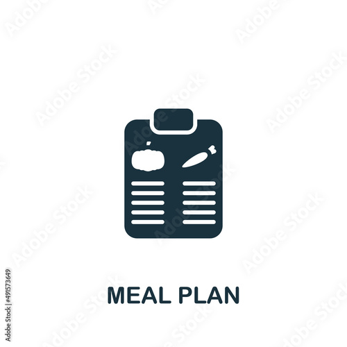 Meal Plan icon. Monochrome simple icon for templates, web design and infographics