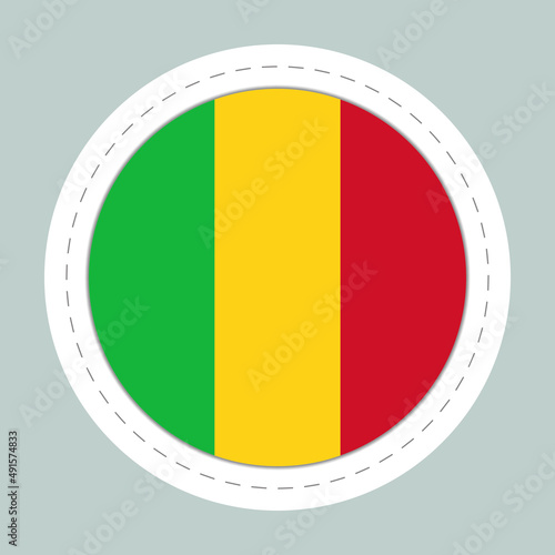 Free Download Sticker ball with flag of Mali. Round sphere, template icon. National symbol. Glossy realistic ball, 3D abstract vector illustration. Big bubble - GFXLoad