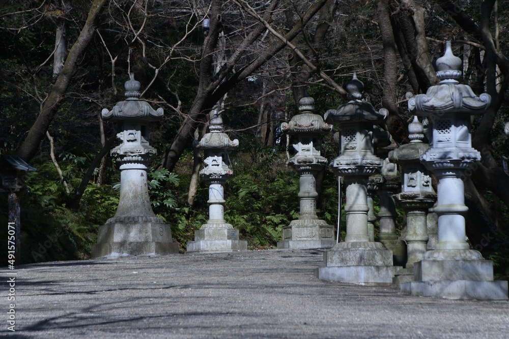 A tourist attraction of a Japanese shrine. Katori-Jingu Shrine. Katori-City,Chiba prefecture ,Japan