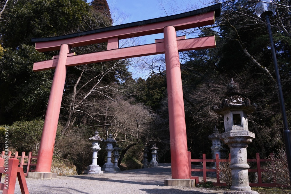 A tourist attraction of a Japanese shrine. Katori-Jingu Shrine. Katori-City,Chiba prefecture ,Japan A tourist attraction of a Japanese shrine. Katori-Jingu Shrine. Katori-City,Chiba prefecture ,Japan
