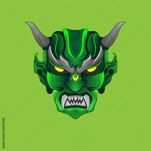 Tattoos demons Hannya the traditional japanese demon Oni mask illustration and tshirt design