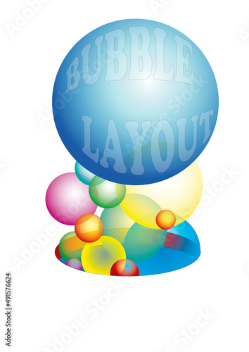 A3 Bubble layout blau