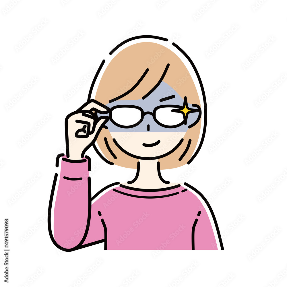 メガネ 女性 企み顔 Stock ベクター Adobe Stock