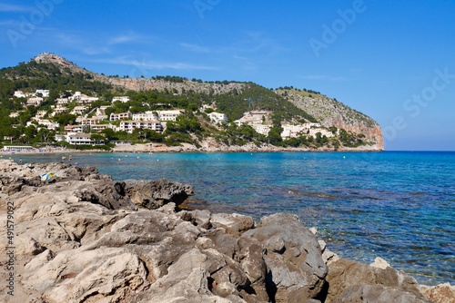 Panoramic view of Cala Agulla. Majorca, Spain. photo