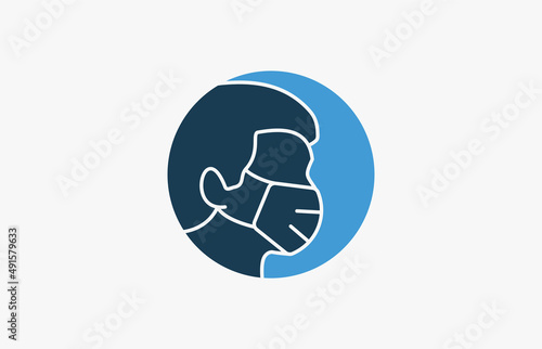 Medical face mask vector icon isolated on white background for graphic and web design.