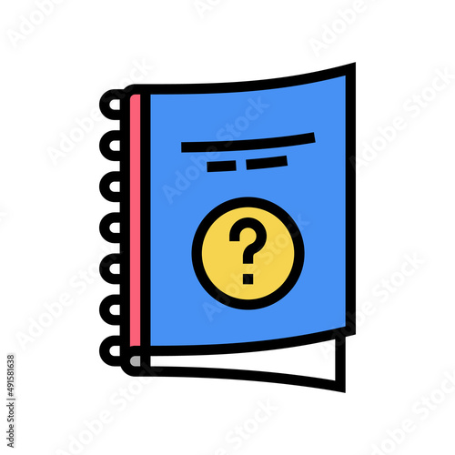 manual book or notebook color icon vector. manual book or notebook sign. isolated symbol illustration
