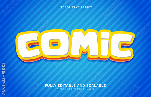 editable text effect  Comic style