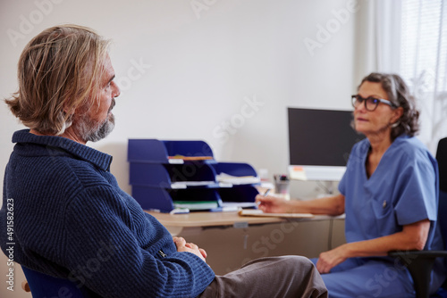 Senior man having doctor appointment