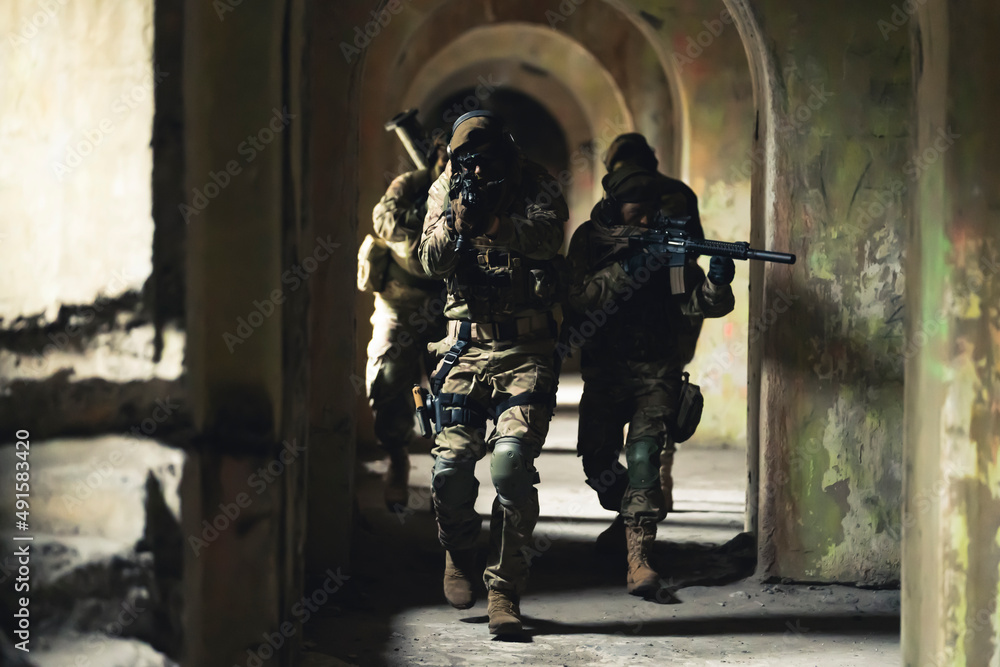 Fototapeta premium Going full in on territory capture from superior military . High quality photo