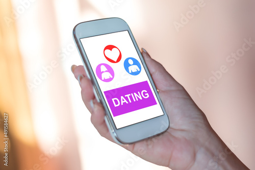 Online dating concept on a smartphone