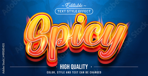 Editable text style effect - Hot Spicy text style theme. photo
