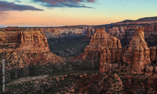 Sunset on the Cliffs of Colorado National Monument, Grand Junction, Colorado photo