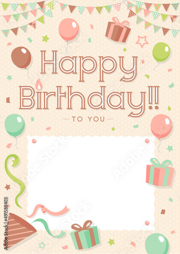 Happy birthday greeting card vector illustration