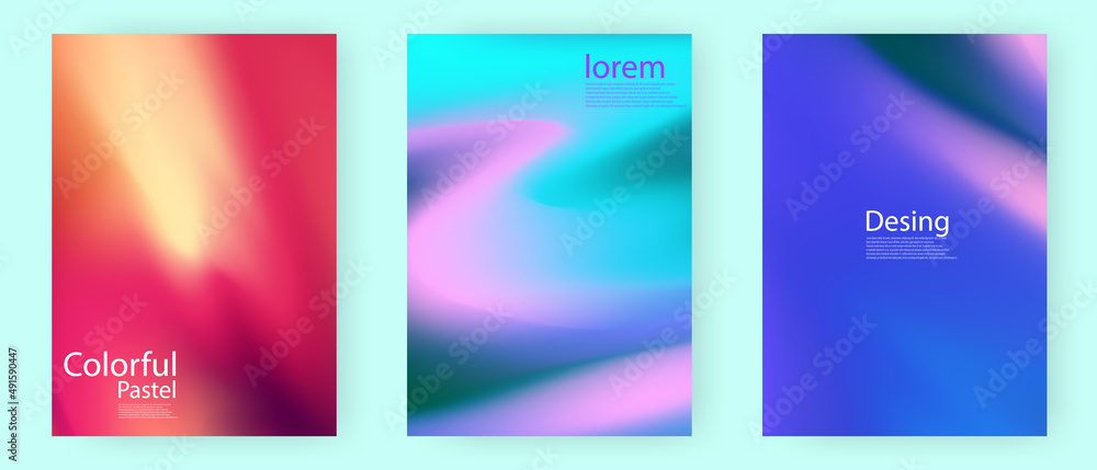 Fototapeta premium Soft pastel gradient background design For banners, posters, set placement vector illustration