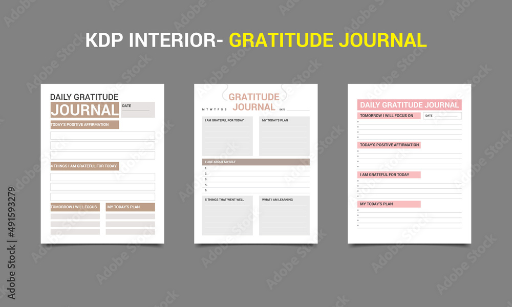 Minimalist gratitude journal template design. Stock Vector | Adobe Stock